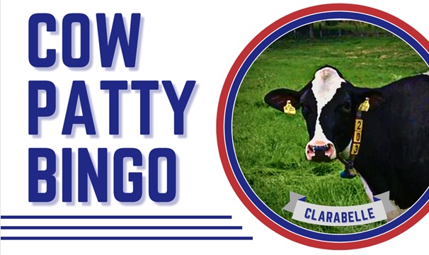 Cow Patty Bingo 2026 &mdash; featuring Clarabelle the cow